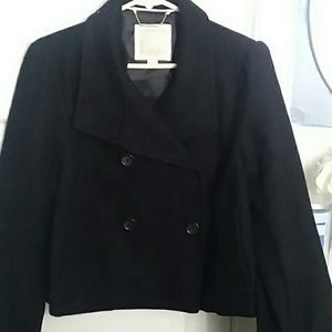 Black wool peacoat